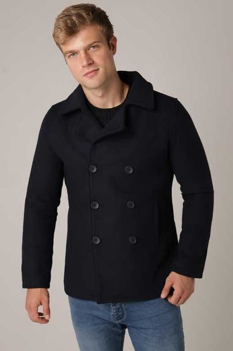 Palton casual jacheta L XL Kenneth Cole lana piept detasabil negru