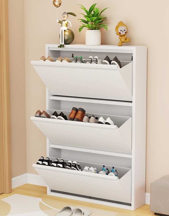 Обувной шкаф 15 см глубиной, металл, закруглённые углы