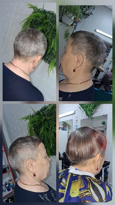 Окрашивание волос, стрижки