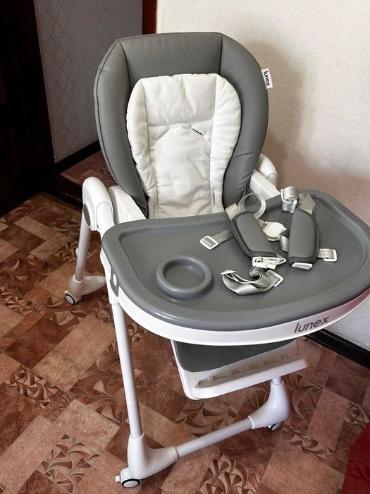 Детский стул для кормления LUNEX серый (состояние идеальный)