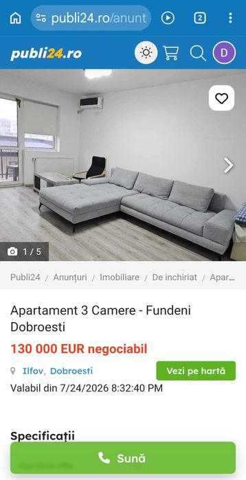 Apartament 3 Camere -Fundeni  Dobroesti