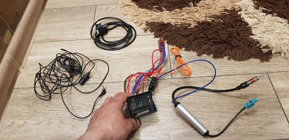 Mufa casetofon auto, microfon și adaptor antena