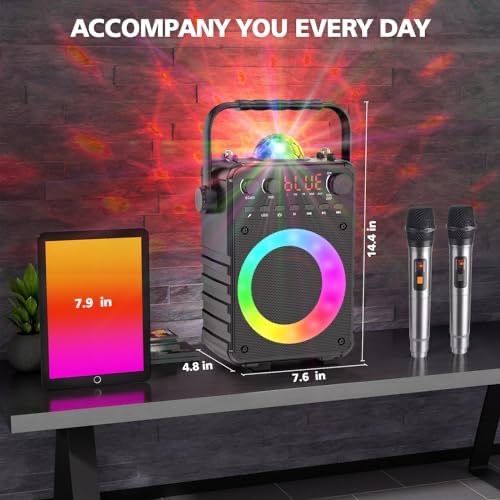 VerkTop T02 Bluetooth високогорител 2 бр. Безжични микрофона