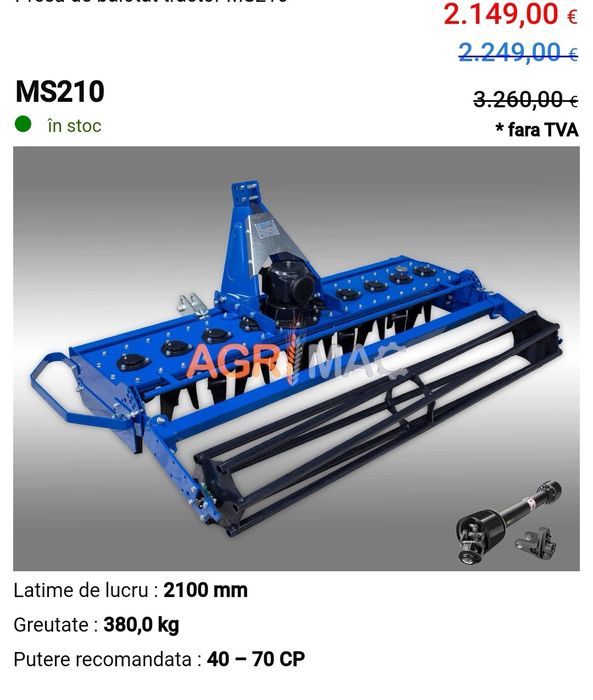 Freza noua rotativa pivotanta tractor sol pamant garanție piese stoc