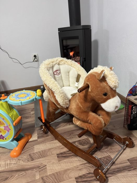 Set jucării copii – tobe + cal balansoar cu roți – stare foarte bună