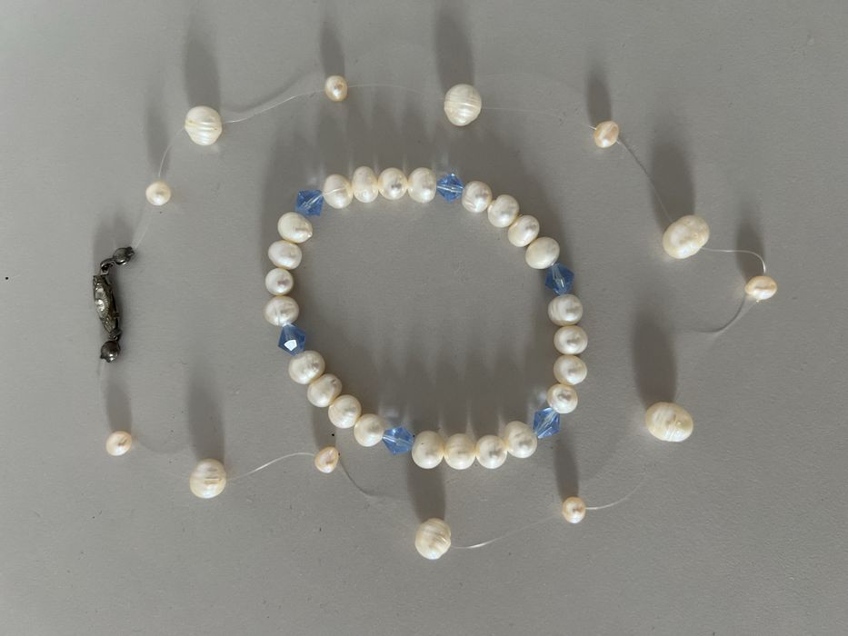 Yuno перли - колие и гривна с бели перли