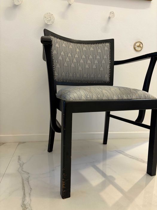 Scaun fotoliu Otto Wagner, tapiterie Joseph Hoffmann Art Nouveau Viena