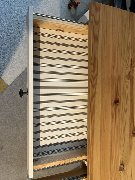 Birou Ikea Hemnes cu 2 sertare, vopsit alb/maro, 120x47cm