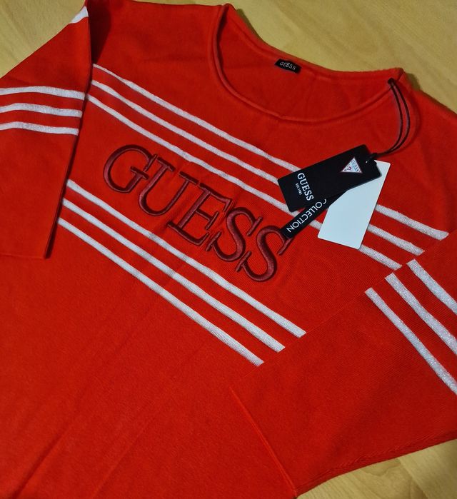 Bluza originala Guess,logo brodat import Italia, insertii tul
