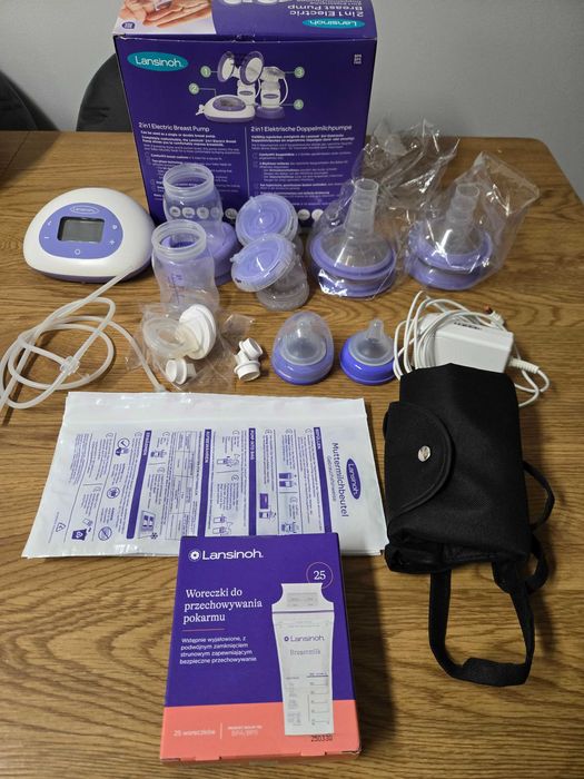 Pompă sân electrică dublă Lansinoh 2in1 + accesorii extra