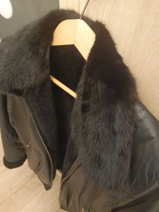 Кожено яке с яка от норка
