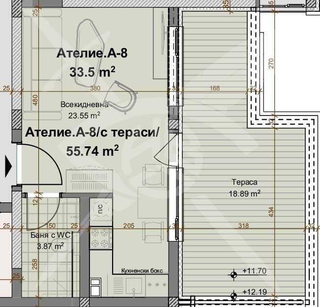 Едностаен апартамент Христ Смирненски 313-15570
