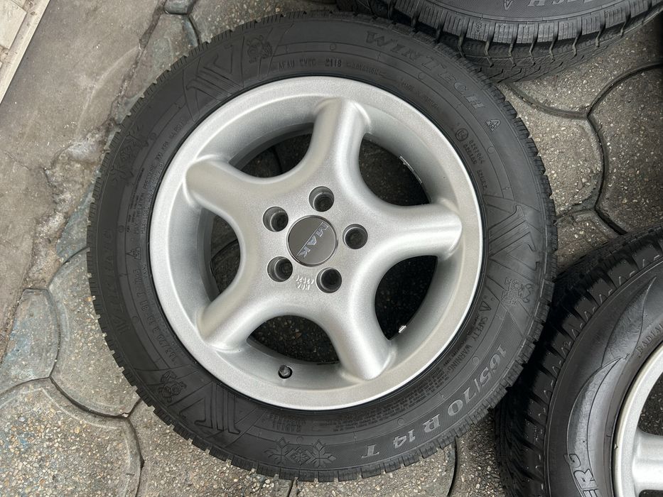 Jante aliaj 5x100mm, anvelope iarna 165/70 R14, Skoda Fabia, Rapid, VW Polo, Fox, Seat Ibiza