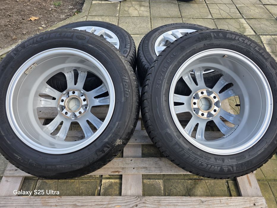 Лети джанти 16ки 5х112 Rial Mercedes + зимни гуми 205/60/16 Michelin