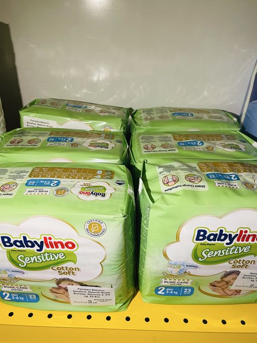 Pampers Babylino Sensitive ,Material Moale, Marimea 2, 3-6kg ,23 Buc