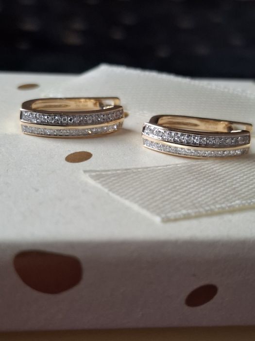 Cercei aur 14k diamante