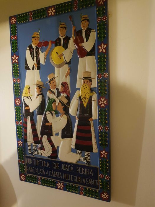 Tablou sculptat în lemn de Dumitru Pop Tincu - Săpânța