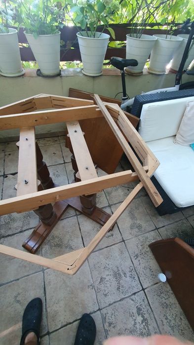 Masa lemn natur 6 laturi