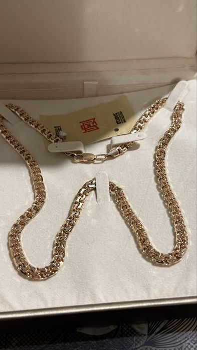 Зототая цепь Гарибальди вес 40,70 гр.  585