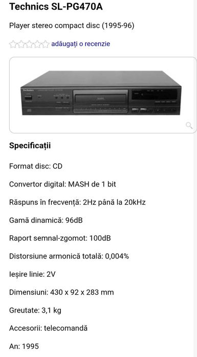Technics sa-gx370, technics sl-pg470A
