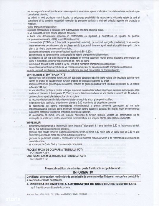 Vanzare teren intravilan imprejmuit 800mp Buftea