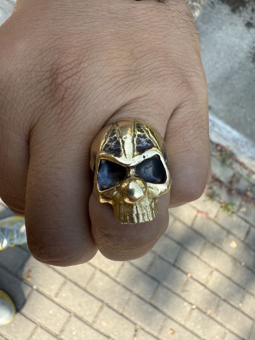 Inel aur 18 k craniu skull unicat