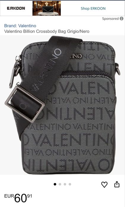 Valentino чанта през рамо в сиво и черно