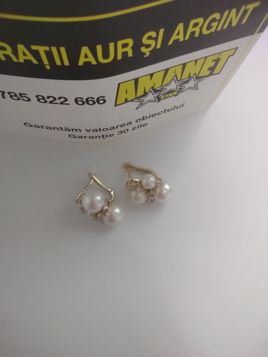 Cercei perla aur 14k efn