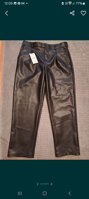 Pantaloni din piele eco model Balmain,46