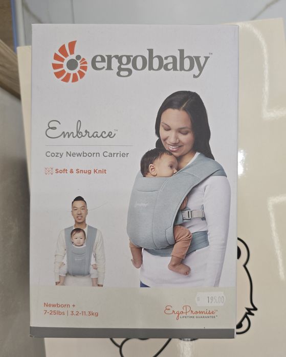 Ergobaby Embrace Soft Mesh Светлозелена
