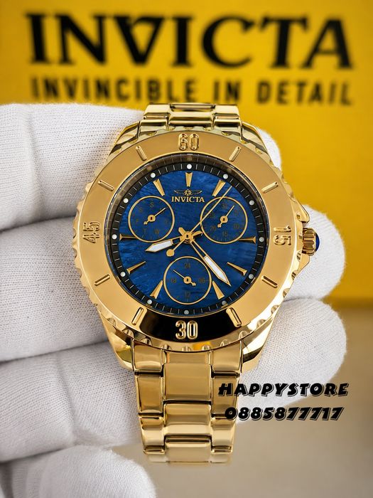 INVICTA Mother of pearl blue dial women 38 mm, Инвикта нов дамски часовник
