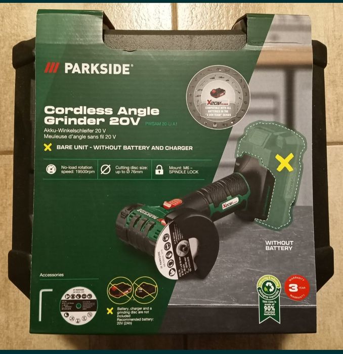 Parkside mini flex 20V polidisc polizor baterie 20V 8A 4A încărcător