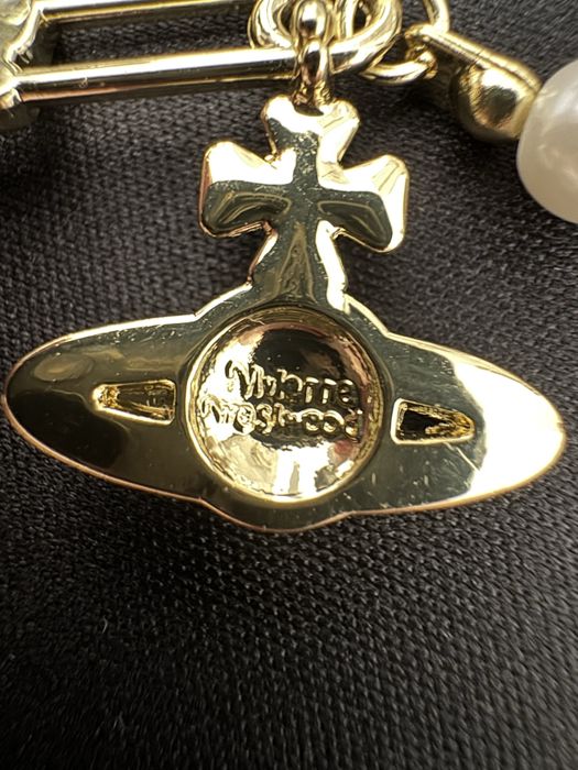 Bratara Vivienne Westwood Gold Pin Pearl