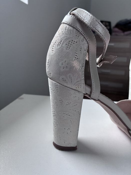 Pantofi de mireasă/ de ocazie din piele cu toc 8 cm