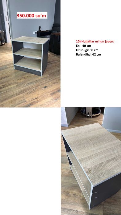 Ishlatilgan ofis mebellari - arzon narxda
