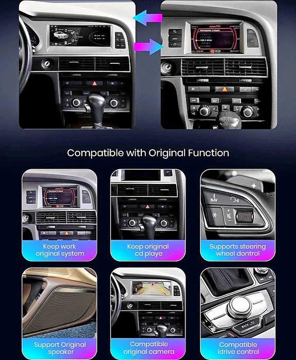 Мултимедия за Audi A6 Двоен дин Android навигация, за Ауди А6 MMI 2DIN