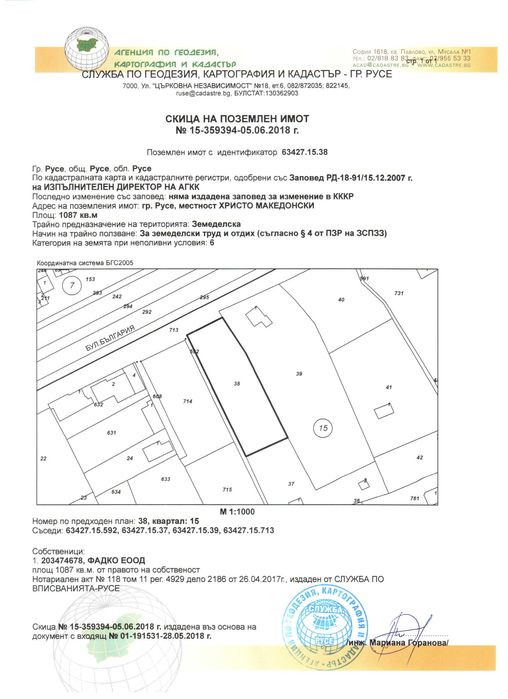 Продава се Парцел в Русе, Център - 1100 кв.м за 24 €/кв.м - Снимка #1
