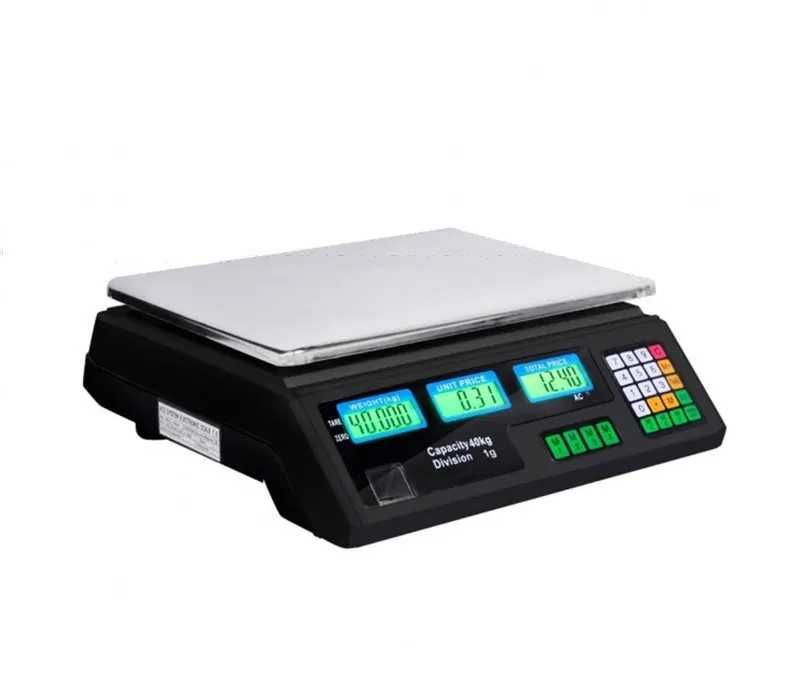 Търговска електронна везна до 40 кг. с плот от инокс