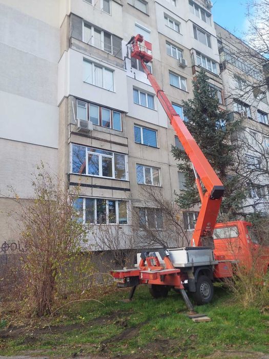 Услуги с автовишка под наем. Рязане на дървета