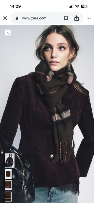 Кариран шал с ресни Zara