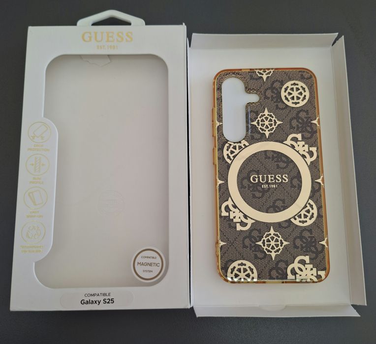 Твърд гръб лого Guess за Samsung Galaxy S25 предпазен  кейс