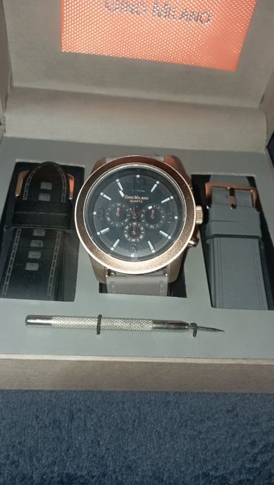 Ceas Gino Milano Quartz – Set cadou cu 2 curele + cutie