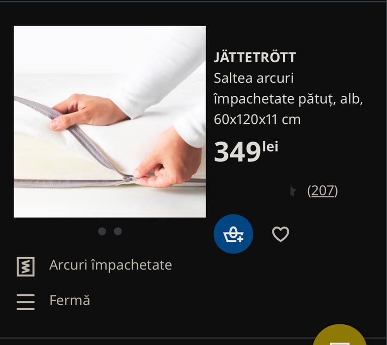 Patut bebe + saltea arcuri Ikea