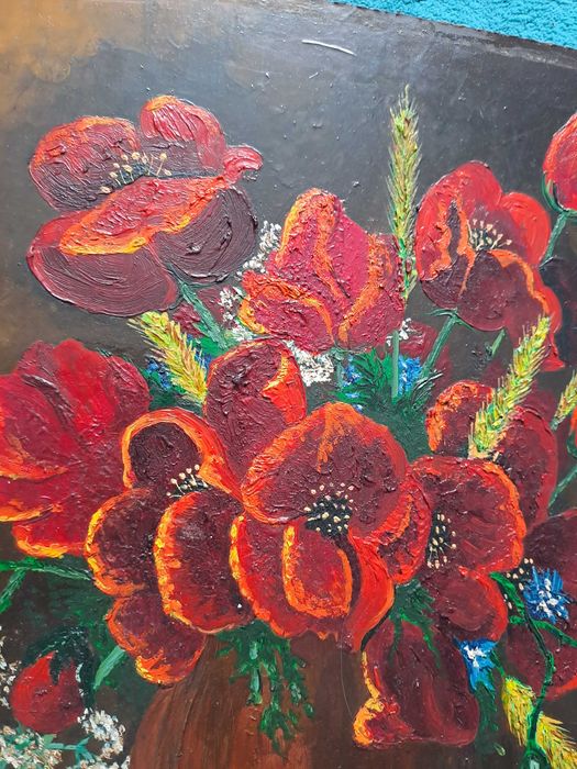 tablou pictura pe pfl 40/31 cm romanesc semnat