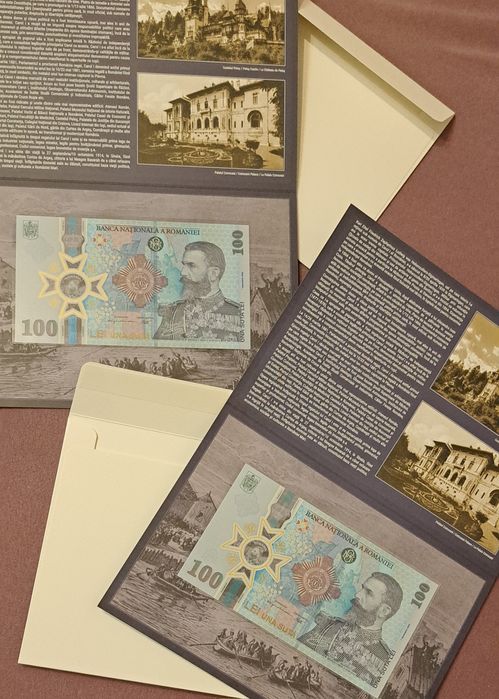 Bancnota 100 lei Carol 1 + pliant BNR