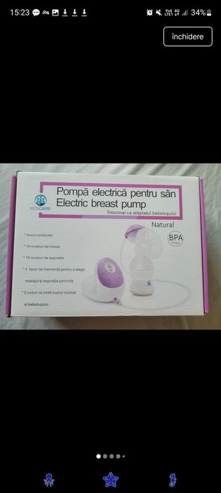 Pompa san electrica Kidscare +10 pungi stocare lapte