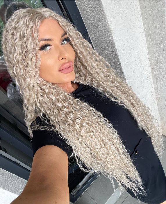 Peruca afro blonda lunga lace front