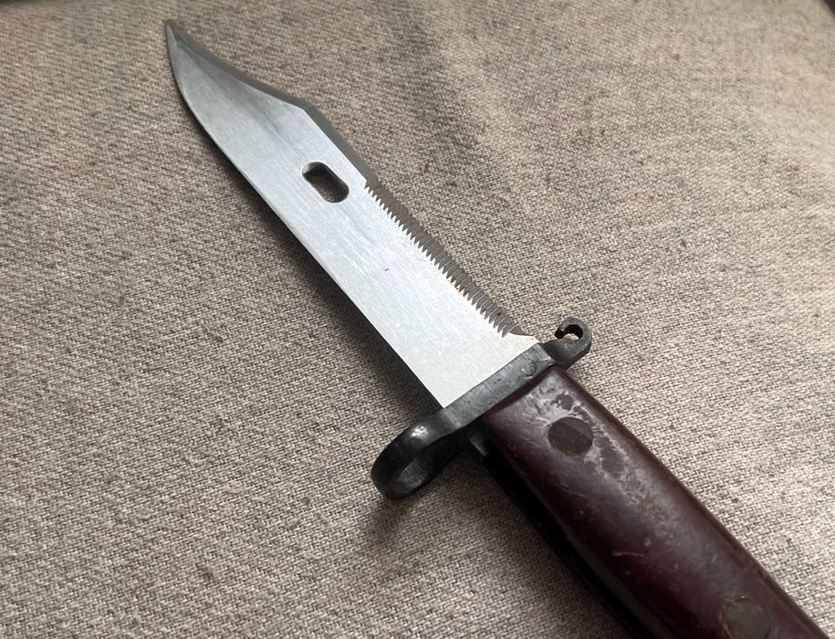 Baionetă AKM militară cu teacă și toc textil piele original MAPN