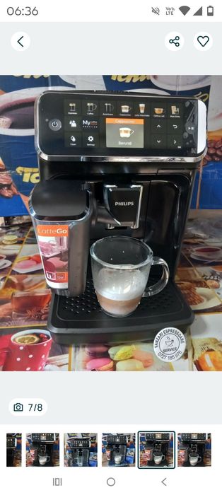 Expresor cafea Philips LatteGo 5400 câteva cafele, cana noua.
