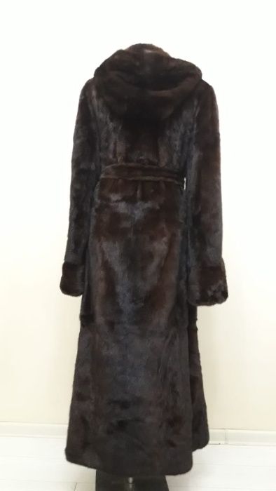 Шуба норковая с капюшоном